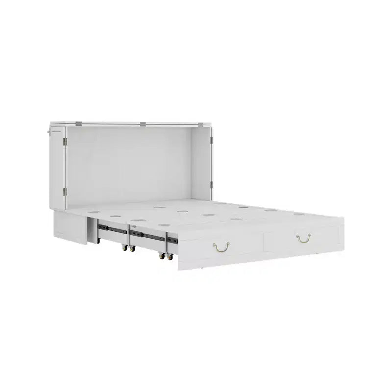Cama de pared Queen Keloyid Haimyy de madera maciza con cargador integrado y cajón resistente