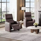 Electric recliner, adjustable recliner, ergonomic, thickened PU leather, high back, padded seat, 2 side pockets, family chair for living room