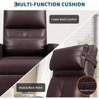 Electric recliner, adjustable recliner, ergonomic, thickened PU leather, high back, padded seat, 2 side pockets, family chair for living room