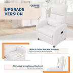 Electric recliner, adjustable recliner, ergonomic, thickened PU leather, high back, padded seat, 2 side pockets, family chair for living room