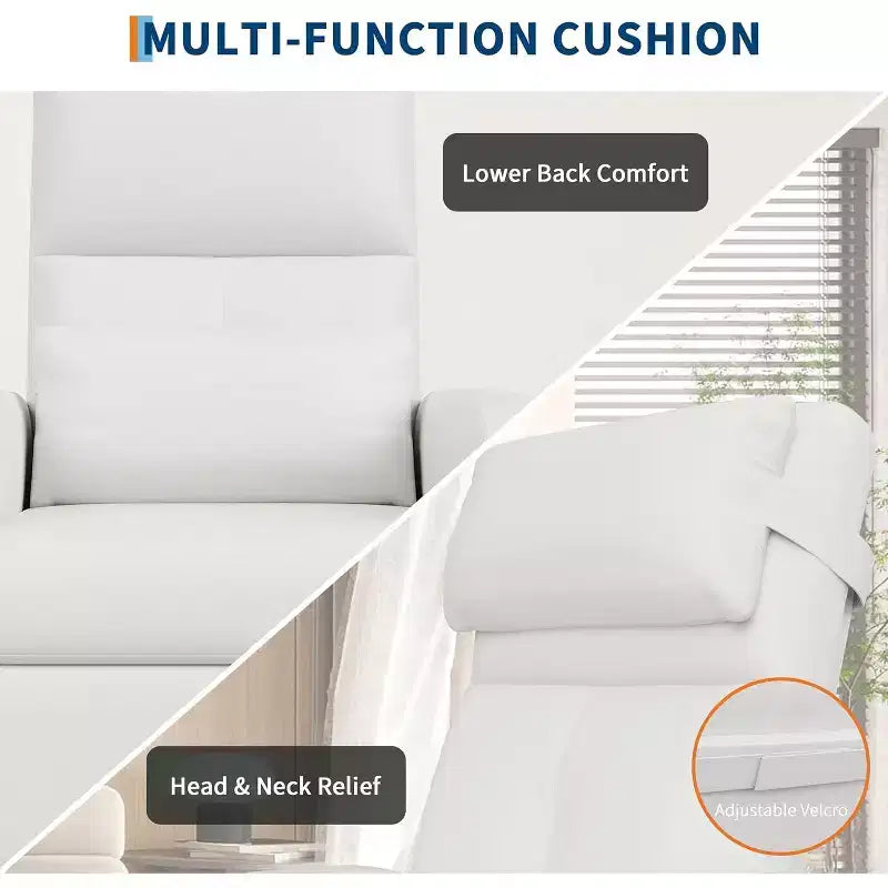 Electric recliner, adjustable recliner, ergonomic, thickened PU leather, high back, padded seat, 2 side pockets, family chair for living room