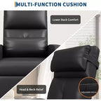Electric recliner, adjustable recliner, ergonomic, thickened PU leather, high back, padded seat, 2 side pockets, family chair for living room