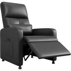 Electric recliner, adjustable recliner, ergonomic, thickened PU leather, high back, padded seat, 2 side pockets, family chair for living room