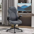 Okak High-Back Ergonomic Office Chair with Wheels, Desk Chair with Flip Up Armrests and Adjustable Height, Comfy Chair for Study, Office, Gray