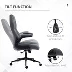 Silla de oficina ergonómica de respaldo alto Okak con ruedas, silla de escritorio con reposabrazos abatibles y altura ajustable, silla cómoda para estudio, oficina, gris