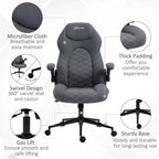 Silla de oficina ergonómica de respaldo alto Okak con ruedas, silla de escritorio con reposabrazos abatibles y altura ajustable, silla cómoda para estudio, oficina, gris