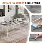 78.8 Inch Wooden Farmhouse Kitchen Table with Large Tabletop with Heavy Duty Legs for Party, Big Family, Rectangular Dining Table for 6Not Chairs