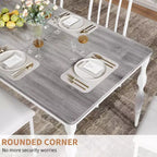 78.8 Inch Wooden Farmhouse Kitchen Table with Large Tabletop with Heavy Duty Legs for Party, Big Family, Rectangular Dining Table for 6Not Chairs