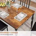 78.8 Inch Wooden Farmhouse Kitchen Table with Large Tabletop with Heavy Duty Legs for Party, Big Family, Rectangular Dining Table for 6Not Chairs