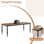 78.8 Inch Wooden Farmhouse Kitchen Table with Large Tabletop with Heavy Duty Legs for Party, Big Family, Rectangular Dining Table for 6Not Chairs