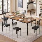 78.8 Inch Wooden Farmhouse Kitchen Table with Large Tabletop with Heavy Duty Legs for Party, Big Family, Rectangular Dining Table for 6Not Chairs