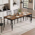 78.8 Inch Wooden Farmhouse Kitchen Table with Large Tabletop with Heavy Duty Legs for Party, Big Family, Rectangular Dining Table for 6Not Chairs
