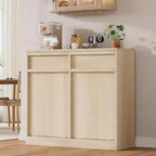 Cubo de basura basculante COZONY, gabinete de madera natural para cubos de basura ocultos de 10/20 galones, gabinete de basura moderno a prueba de mascotas