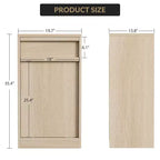 Cubo de basura basculante COZONY, gabinete de madera natural para cubos de basura ocultos de 10/20 galones, gabinete de basura moderno a prueba de mascotas