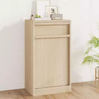 Cubo de basura basculante COZONY, gabinete de madera natural para cubos de basura ocultos de 10/20 galones, gabinete de basura moderno a prueba de mascotas