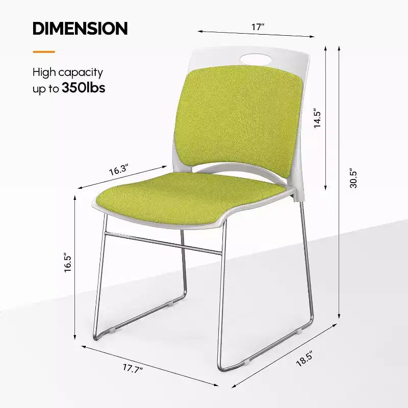 VINGLI Juego de 4 sillas apilables, sillas de oficina apilables para sala de espera, sala de descanso, banquetes, invitados