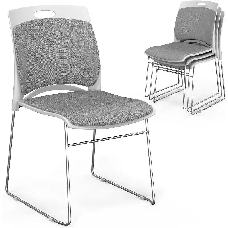 VINGLI Lot de 4 chaises empilables, Chaises de bureau empilables pour salle d'attente, salle de pause, banquet, invités.