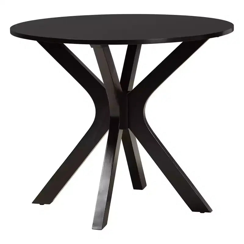 Juego de comedor de 5 piezas Baxton Studio Lore, de tela gris moderna y madera marrón oscuro