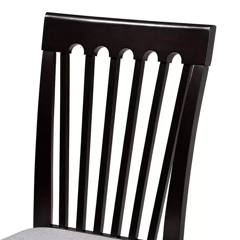 Juego de comedor de 5 piezas Baxton Studio Lore, de tela gris moderna y madera marrón oscuro