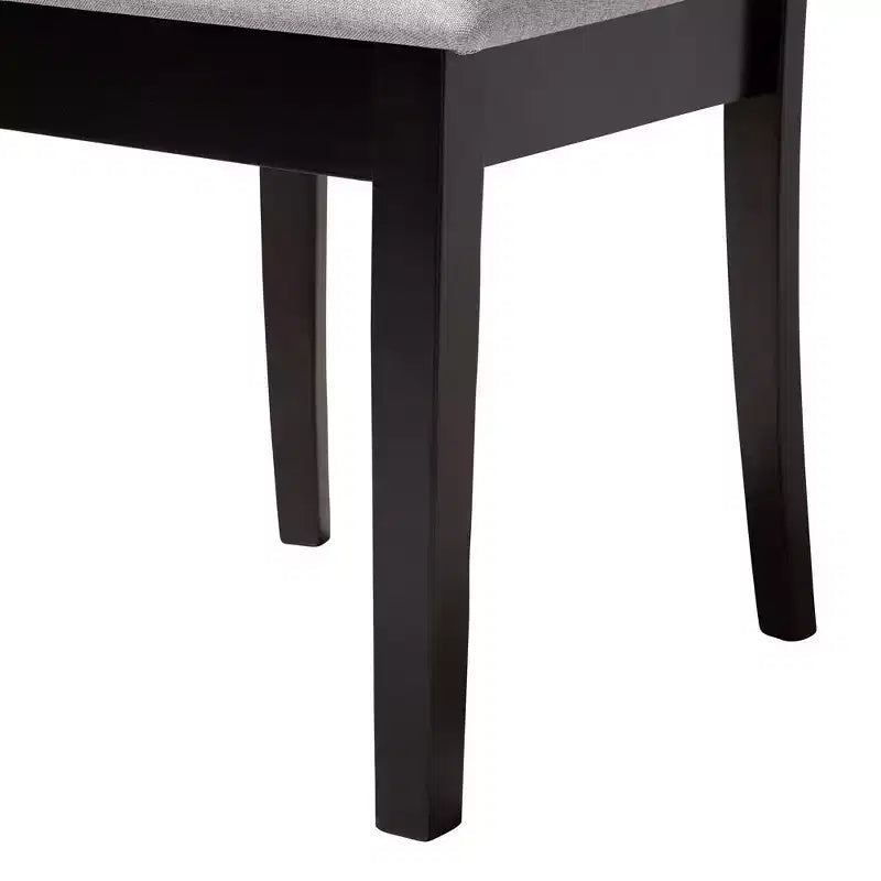 Juego de comedor de 5 piezas Baxton Studio Lore, de tela gris moderna y madera marrón oscuro