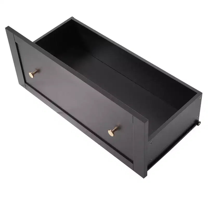 Mueble de almacenamiento de baño Whisen 70.1 con puertas de cristal de cierre suave, estantes ajustables y 3 cajones