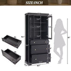 Mueble de almacenamiento de baño Whisen 70.1 con puertas de cristal de cierre suave, estantes ajustables y 3 cajones