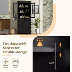 Mueble de almacenamiento de baño Whisen 70.1 con puertas de cristal de cierre suave, estantes ajustables y 3 cajones