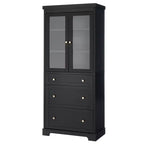 Mueble de almacenamiento de baño Whisen 70.1 con puertas de cristal de cierre suave, estantes ajustables y 3 cajones