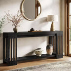 Lantine 70.9 Long Entryway Table, 2-Tier Farmhouse Sofa Console Table with Vertical Stripe Legs for Living Room, Hallway, Entrance