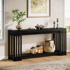 Lantine 70.9 Long Entryway Table, 2-Tier Farmhouse Sofa Console Table with Vertical Stripe Legs for Living Room, Hallway, Entrance