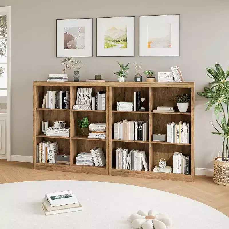 Estantería organizadora de 6 cubos, estantería alta de 53 pulgadas, moderna, de pie, para sala de estar, dormitorio, oficina en casa
