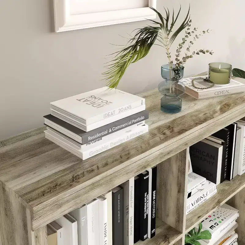 Estantería organizadora de 6 cubos, estantería alta de 53 pulgadas, moderna, de pie, para sala de estar, dormitorio, oficina en casa