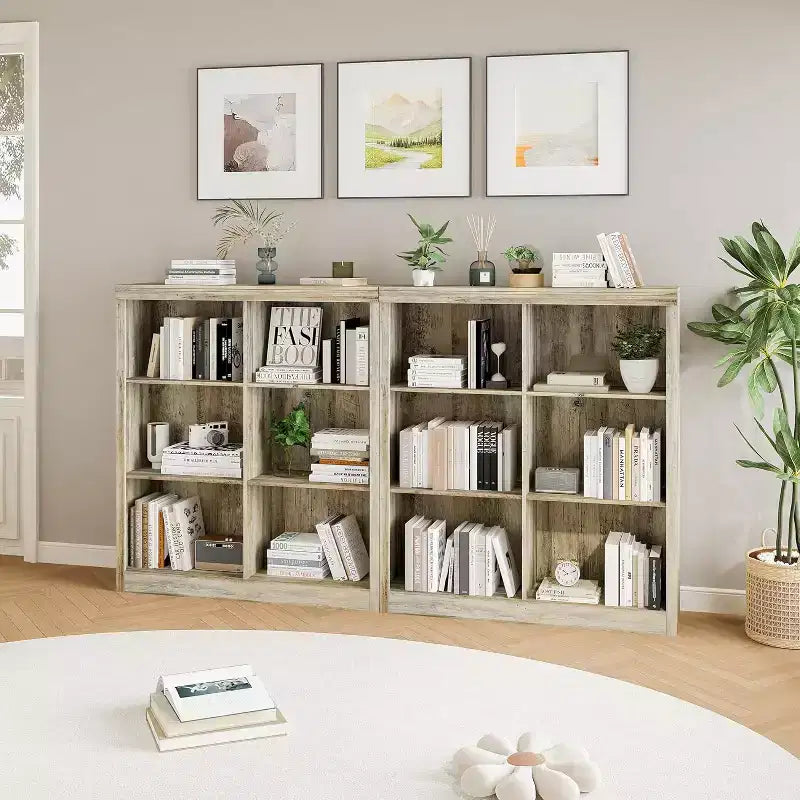 Estantería organizadora de 6 cubos, estantería alta de 53 pulgadas, moderna, de pie, para sala de estar, dormitorio, oficina en casa