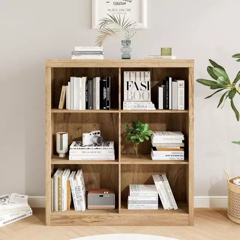 Estantería organizadora de 6 cubos, estantería alta de 53 pulgadas, moderna, de pie, para sala de estar, dormitorio, oficina en casa