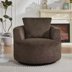Okak Moderno Sillón Giratorio 360° Tipo Barril con Asiento Cómodo, Sofá Pequeño con Brazos para Sala de Estar, Oficina, Apartamento