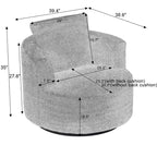 Okak Moderno Sillón Giratorio 360° Tipo Barril con Asiento Cómodo, Sofá Pequeño con Brazos para Sala de Estar, Oficina, Apartamento