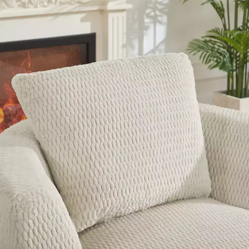 Okak Moderno Sillón Giratorio 360° Tipo Barril con Asiento Cómodo, Sofá Pequeño con Brazos para Sala de Estar, Oficina, Apartamento