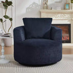 Okak Moderno Sillón Giratorio 360° Tipo Barril con Asiento Cómodo, Sofá Pequeño con Brazos para Sala de Estar, Oficina, Apartamento