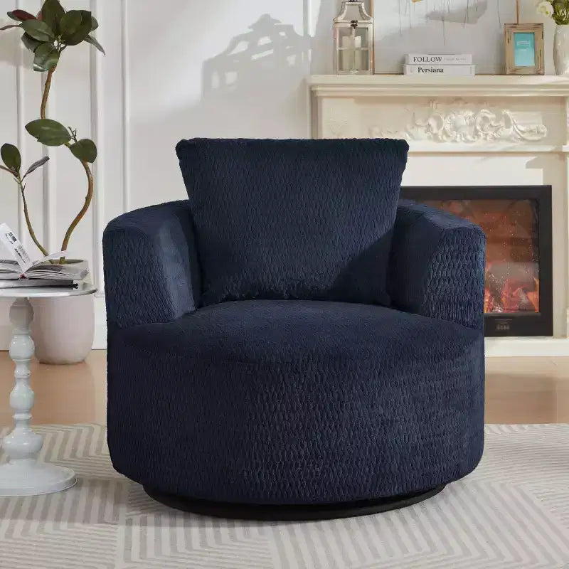 Okak Moderno Sillón Giratorio 360° Tipo Barril con Asiento Cómodo, Sofá Pequeño con Brazos para Sala de Estar, Oficina, Apartamento