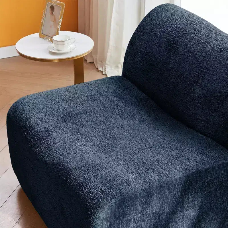 Sofá y sillón Okak modernos de espuma de compresión con reposapiés, cómodo conjunto de futón y sillón decorativo para dormitorio, sala de estar u oficina