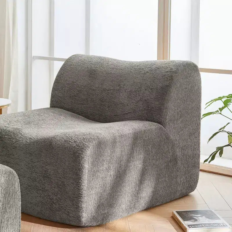 Sofá y sillón Okak modernos de espuma de compresión con reposapiés, cómodo conjunto de futón y sillón decorativo para dormitorio, sala de estar u oficina
