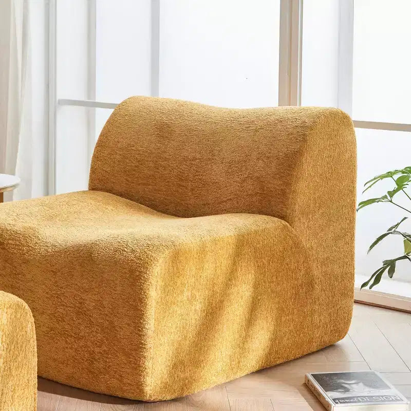Sofá y sillón Okak modernos de espuma de compresión con reposapiés, cómodo conjunto de futón y sillón decorativo para dormitorio, sala de estar u oficina