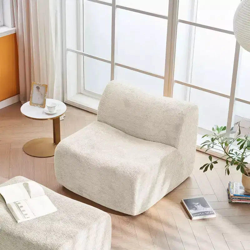 Sofá y sillón Okak modernos de espuma de compresión con reposapiés, cómodo conjunto de futón y sillón decorativo para dormitorio, sala de estar u oficina