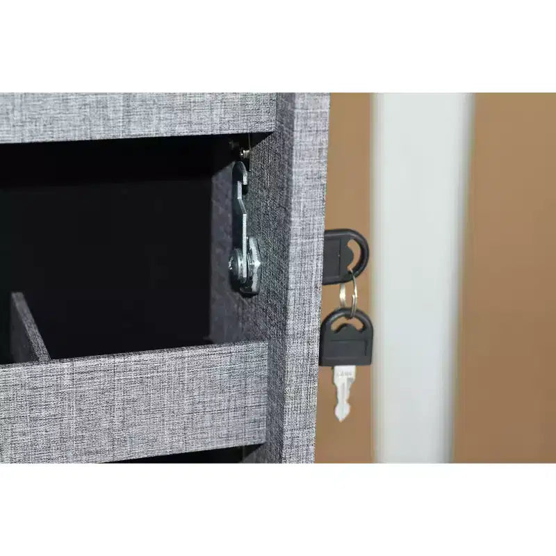 Okak Moedern Espejo de cuerpo entero con almacenamiento de joyas, espejo de pared con cerradura de seguridad, espejo de puerta para sala de estar, cuarto de ropa