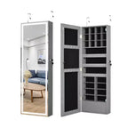 Okak Moedern Espejo de cuerpo entero con almacenamiento de joyas, espejo de pared con cerradura de seguridad, espejo de puerta para sala de estar, cuarto de ropa
