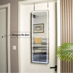 Okak Moedern Full Body Mirror with Jewelry Storage, Wall Mirror with Security Lock, Door Mirror for Living Room, Clothing Room