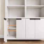 GustoWave 70.7 Estantería Alta con Puertas y Estante Ajustable, Librería de 5 Niveles Doble Ancho, Estantería de Madera para Sala de Estar, Oficina, Biblioteca