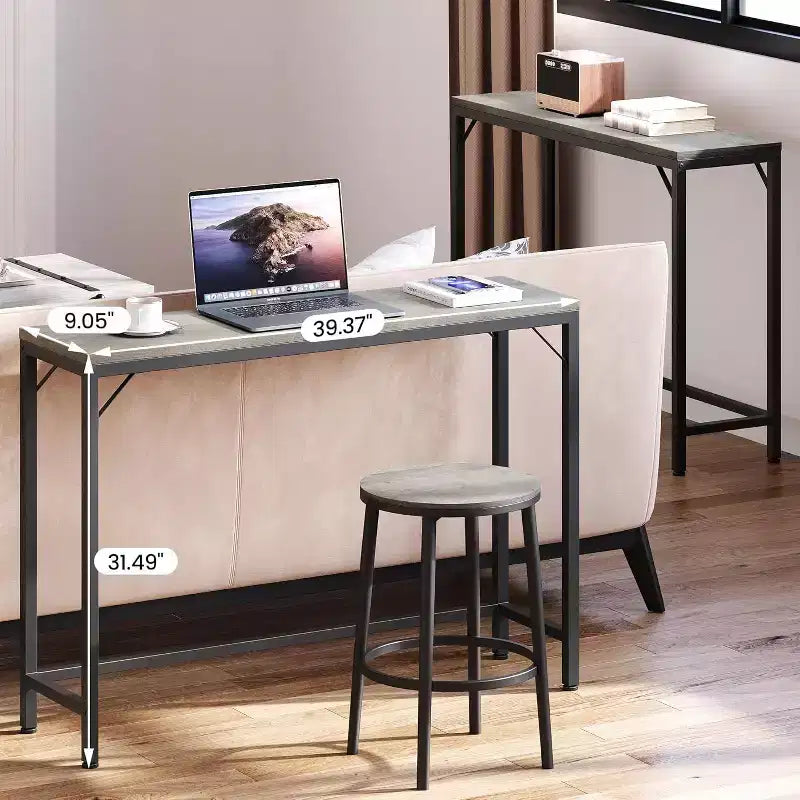 Modern Narrow Entryway Console Table, 39.4 Sofa Table for Living Room, Slim Space-Saving Table for Hallway, Narrow Table Behind Sofa