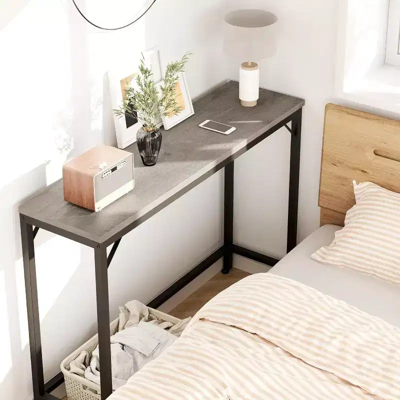 Modern Narrow Entryway Console Table, 39.4 Sofa Table for Living Room, Slim Space-Saving Table for Hallway, Narrow Table Behind Sofa