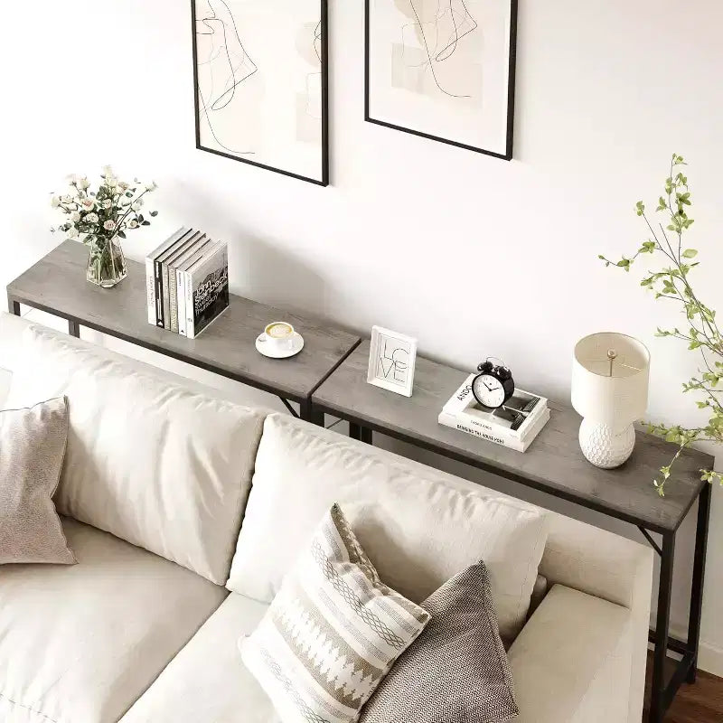 Modern Narrow Entryway Console Table, 39.4 Sofa Table for Living Room, Slim Space-Saving Table for Hallway, Narrow Table Behind Sofa